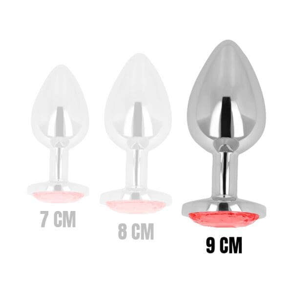 OHMAMA - ANAL PLUG WITH RED CRYSTAL 9 CM 4